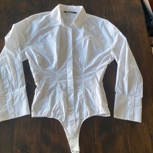 Zara Button-Down White Bodysuit **never been worn**
